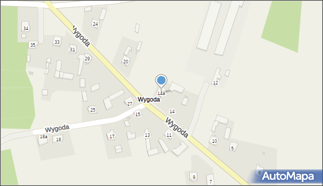 Wygoda, Wygoda, 14a, mapa Wygoda