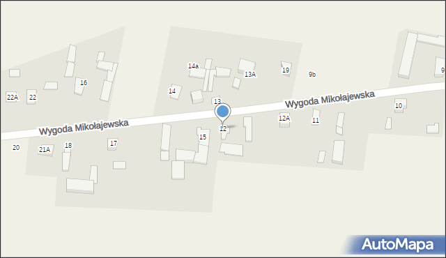 Wygoda Mikołajewska, Wygoda Mikołajewska, 12, mapa Wygoda Mikołajewska