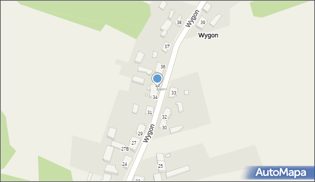 Wygon, Wygon, 34B, mapa Wygon