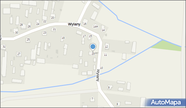 Wylany, Wylany, 13, mapa Wylany