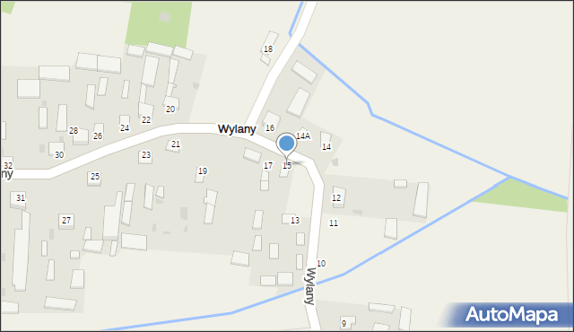 Wylany, Wylany, 15, mapa Wylany