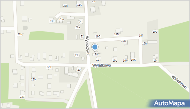 Wylatkowo, Wylatkowo, 19a, mapa Wylatkowo