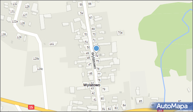 Wylatowo, Wylatowo, 74, mapa Wylatowo