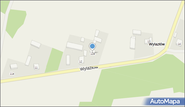 Wylazłów, Wylazłów, 12a, mapa Wylazłów