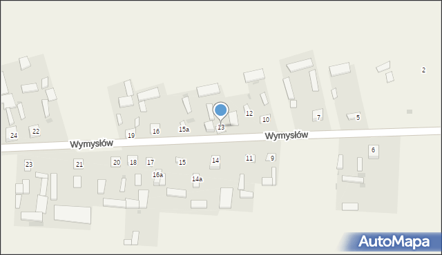 Wymysłów, Wymysłów, 13, mapa Wymysłów