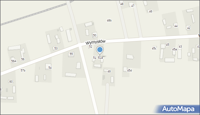 Wymysłów, Wymysłów, 51a, mapa Wymysłów