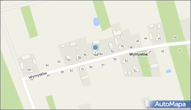 Wymysłów, Wymysłów, 54a, mapa Wymysłów