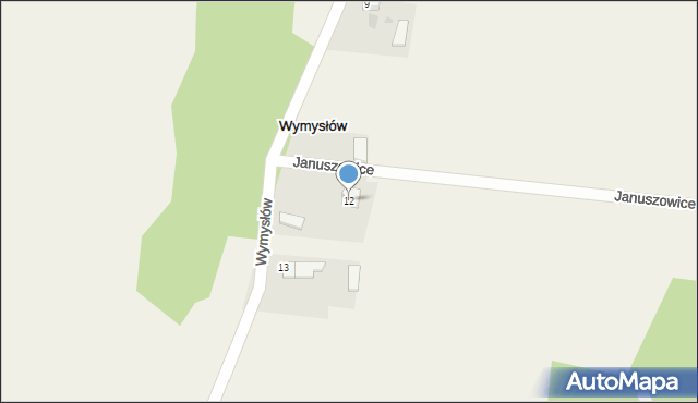 Wymysłów, Wymysłów, 12, mapa Wymysłów