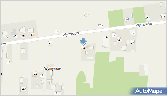 Wymysłów, Wymysłów, 14, mapa Wymysłów