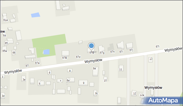 Wymysłów, Wymysłów, 67E, mapa Wymysłów