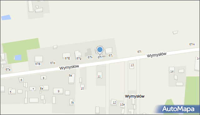 Wymysłów, Wymysłów, 67i, mapa Wymysłów