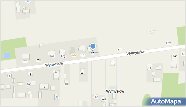 Wymysłów, Wymysłów, 67j, mapa Wymysłów