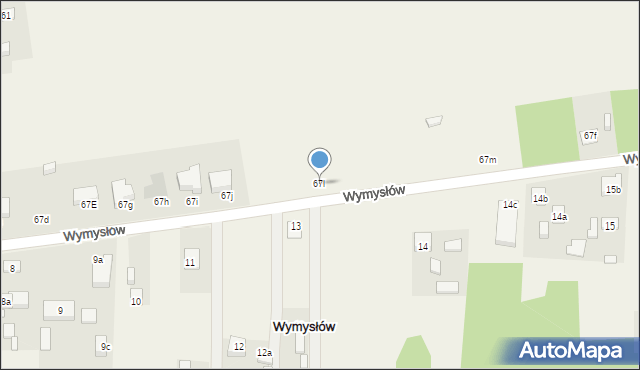 Wymysłów, Wymysłów, 67l, mapa Wymysłów