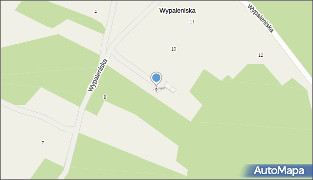 Wypaleniska, Wypaleniska, 9, mapa Wypaleniska