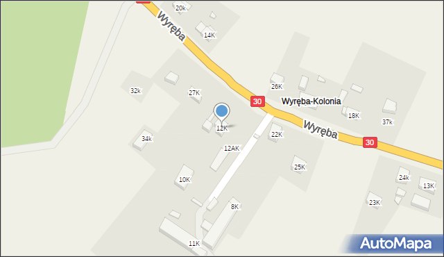 Wyręba, Wyręba, 12K, mapa Wyręba