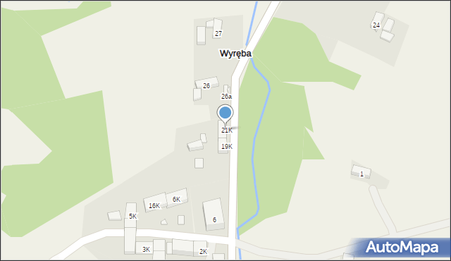 Wyręba, Wyręba, 21K, mapa Wyręba