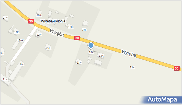 Wyręba, Wyręba, 24k, mapa Wyręba