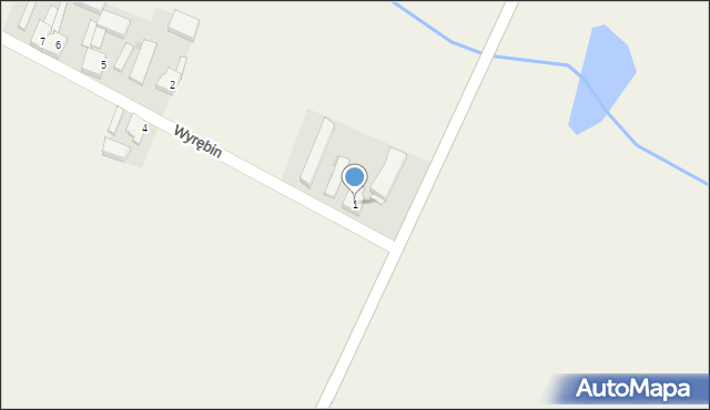 Wyrębin, Wyrębin, 1, mapa Wyrębin