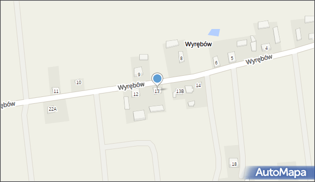 Wyrębów, Wyrębów, 13, mapa Wyrębów