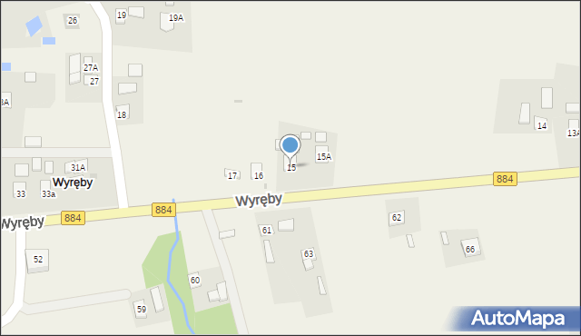 Wyręby, Wyręby, 15, mapa Wyręby