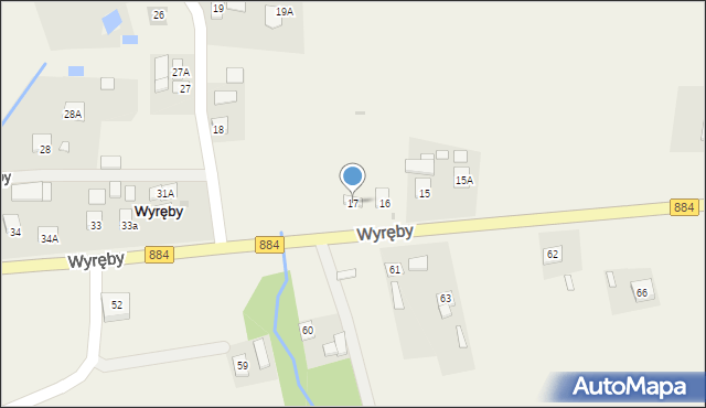 Wyręby, Wyręby, 17, mapa Wyręby