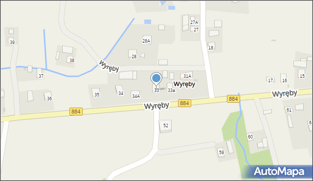 Wyręby, Wyręby, 33, mapa Wyręby