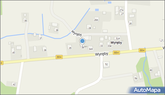 Wyręby, Wyręby, 34, mapa Wyręby