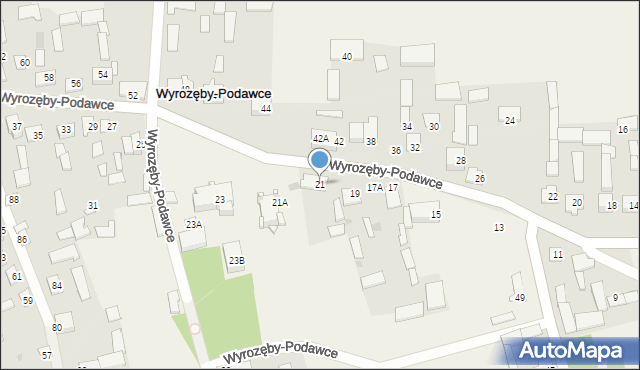 Wyrozęby-Podawce, Wyrozęby-Podawce, 21, mapa Wyrozęby-Podawce