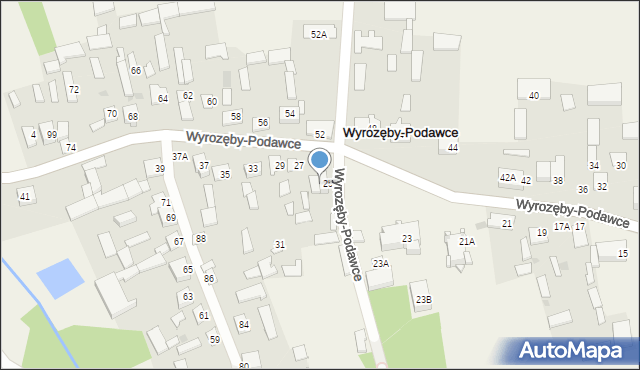 Wyrozęby-Podawce, Wyrozęby-Podawce, 25A, mapa Wyrozęby-Podawce