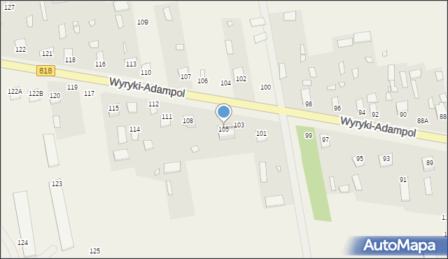 Wyryki-Adampol, Wyryki-Adampol, 105, mapa Wyryki-Adampol