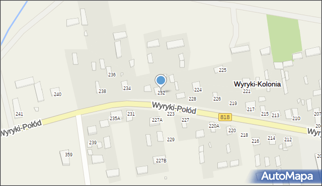 Wyryki-Połód, Wyryki-Połód, 232, mapa Wyryki-Połód