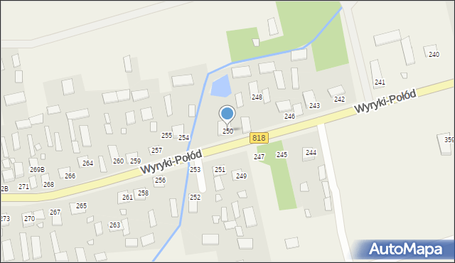 Wyryki-Połód, Wyryki-Połód, 250, mapa Wyryki-Połód