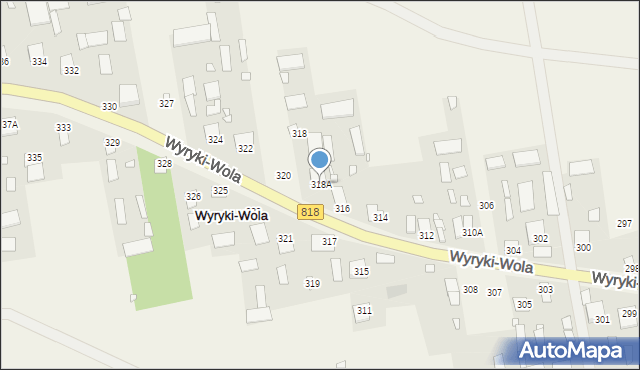 Wyryki-Wola, Wyryki-Wola, 318A, mapa Wyryki-Wola