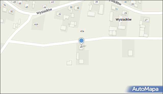 Wysiadłów, Wysiadłów, 40, mapa Wysiadłów