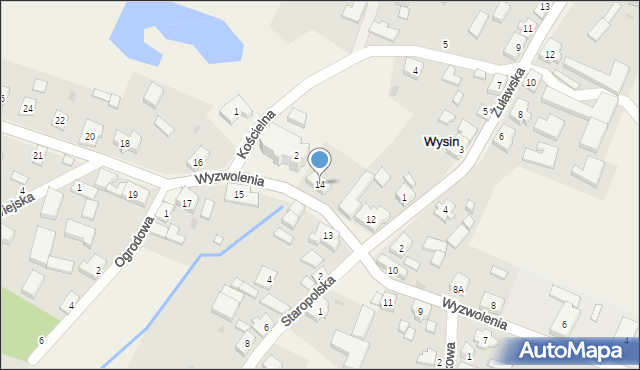 Wysin, Wyzwolenia, 14, mapa Wysin