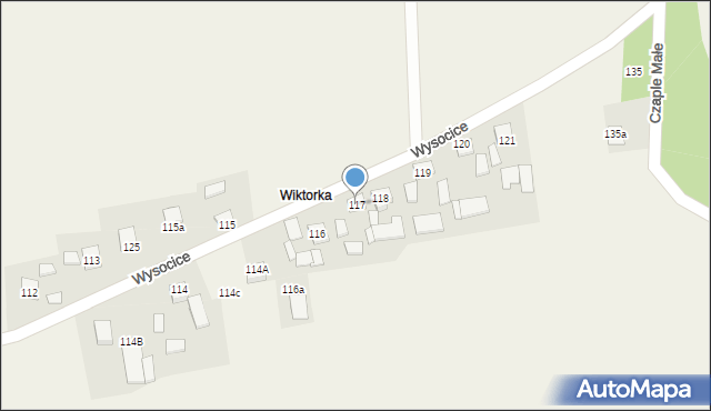 Wysocice, Wysocice, 117, mapa Wysocice