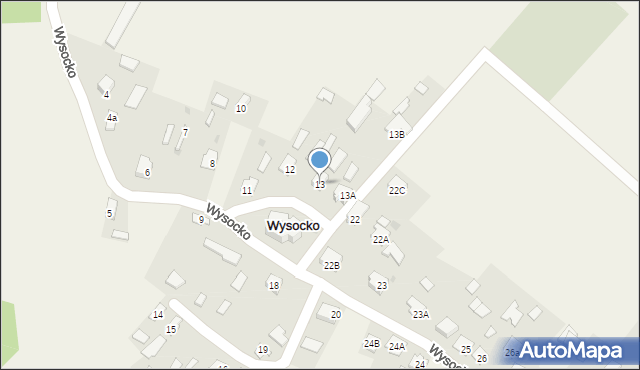 Wysocko, Wysocko, 13, mapa Wysocko