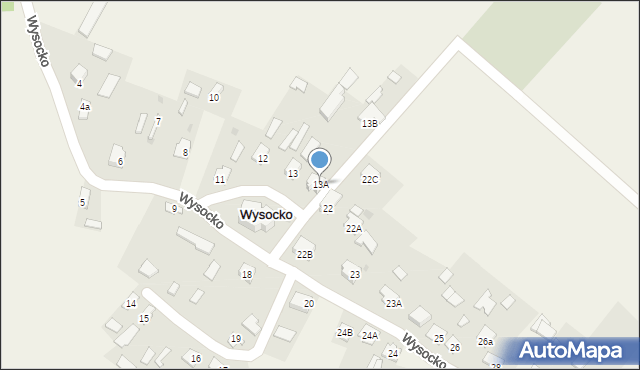 Wysocko, Wysocko, 13A, mapa Wysocko