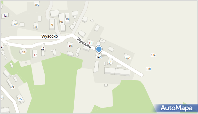 Wysocko, Wysocko, 14A, mapa Wysocko