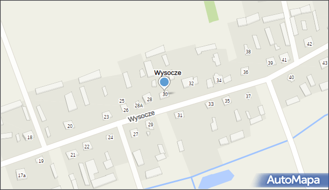 Wysocze, Wysocze, 30, mapa Wysocze