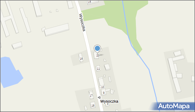 Wysoczka, Wysoczka, 13, mapa Wysoczka