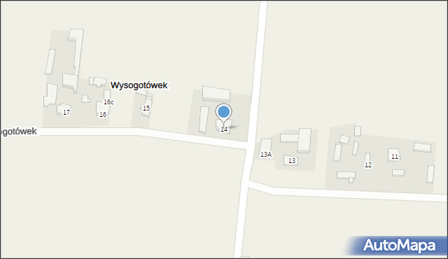 Wysogotówek, Wysogotówek, 14, mapa Wysogotówek