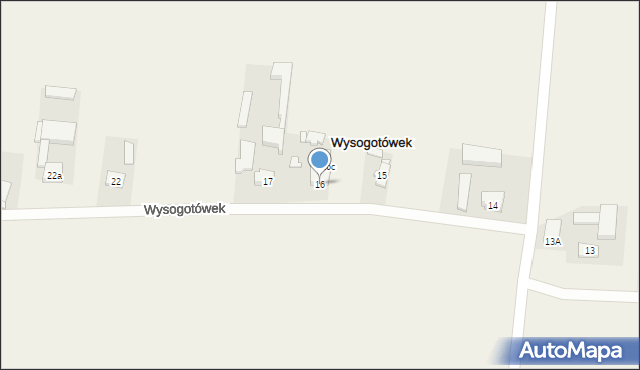 Wysogotówek, Wysogotówek, 16, mapa Wysogotówek