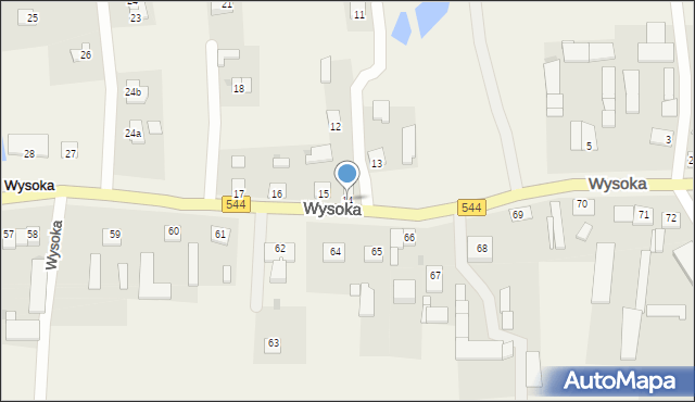 Wysoka, Wysoka, 14, mapa Wysoka