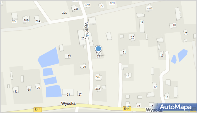 Wysoka, Wysoka, 23, mapa Wysoka