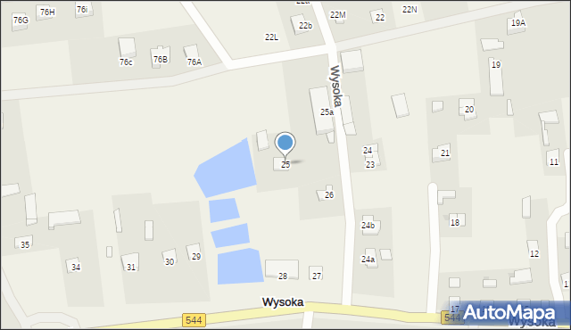 Wysoka, Wysoka, 25, mapa Wysoka