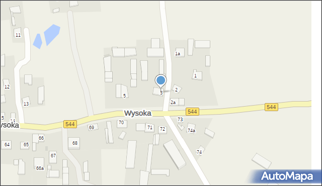 Wysoka, Wysoka, 3, mapa Wysoka