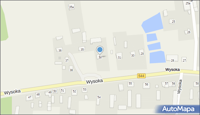 Wysoka, Wysoka, 34, mapa Wysoka