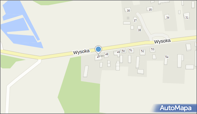 Wysoka, Wysoka, 47, mapa Wysoka