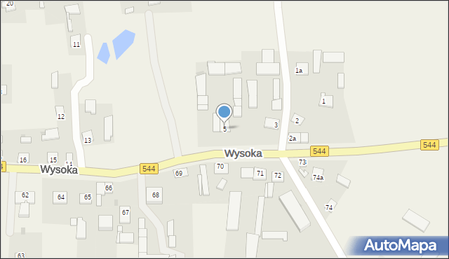 Wysoka, Wysoka, 5, mapa Wysoka